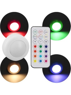 Powermaster PM-27186 LED Mobilya Merdiven Pilli Aydınlatma 3m Yapışkanlı Kumandalı Rgb + 4000K (8'li Paket)