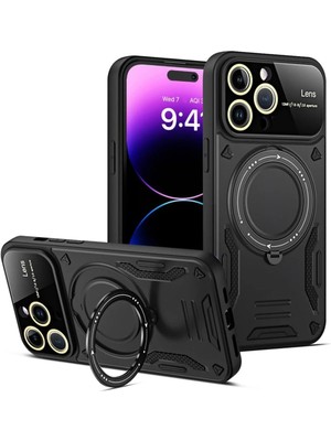 Sh Ticaret Newface Iphone 16 Kılıf Joy Lens Standlı Kapak - Siyah