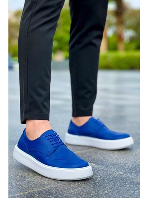 Zapatos CH149 Changer Over Erkek Günlük Bağcıklı Cilt Klasik Ayakkabı Cbt - Mavi