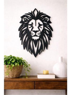 MisterionStudio Aslan Figürlü Duvar Dekoru | Modern Duvar Süsü | Salon & Ofis Duvar Aksesuarı 23 cm