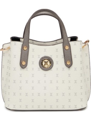 Tergan Beyaz Print Kadın Çapraz Askılı Çanta - S1WPR0000806-U1A