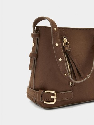 Parfois Kadın Tokalı ve Deri Efektli Bucket Çanta