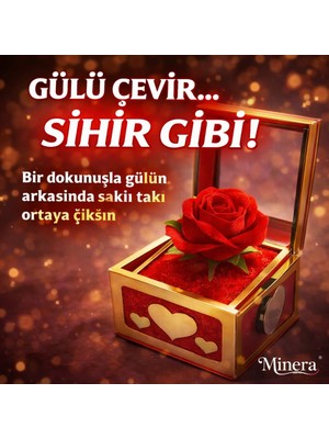 Fırtına Armağan Sonsuz Güllü Dönen Takı Kutusu - Kırmızı