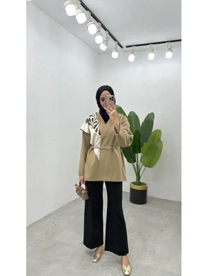 Rima Poliviskon Fularlı Ceket