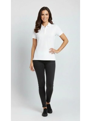 Pike Kumaş Düğmeli Yaka Regular Rahat Günlük Kısa Kol Tişört T-Shirt - Beyaz