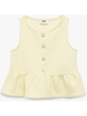 Koton Fırfırlı Sarı Kız Çocuk Bluz 6SKG60026AK