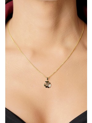 Fiyonk Kuyumculuk 14 Ayar Altın Ipek Zincir Allah Yazılı Kolye