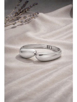 Nora Vip Damla Açılır Kelepçe Bileklik Silver