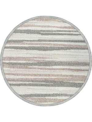 Woolen Halı Woolen Disney Anti Alerjik Daire Bukle Halı 8001 Krem