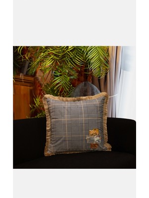 Zepce Design Kareli Gazeteci Teddy Dekoratif Kırlent