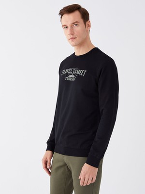 Lc Waikiki Yeni Sezon Bisiklet Yaka Uzun Kollu Baskılı Erkek Sweatshirt