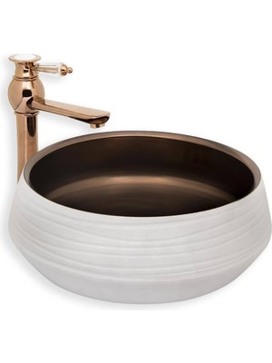 Lena - Tezgah Üstü Porselen Lavabo Outlet - E-7014B-