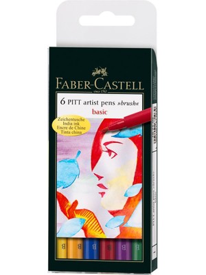 Braventa Collection Faber-Castell Faber Castell Pitt Artist Pens Brush 6'lı Ana Renk
