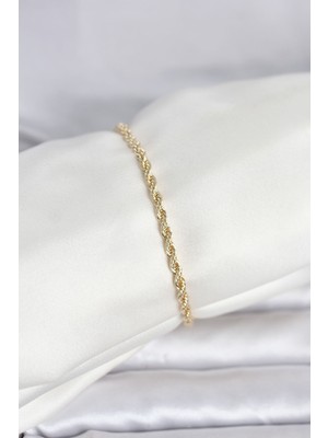 Mç Plus cm 14K Gold Renk Burgu Model Kadın Bileklik