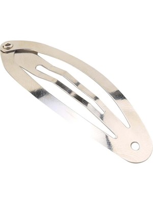 Boncukcu Abla 6 cm Gümüş Klipsli Çıt Çıt Toka Aparatı - Metal Çıt Çıt Toka Aparatı - 20 Adet