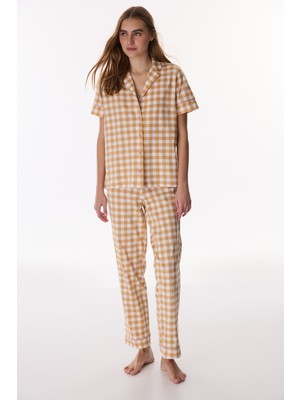 Penti Tarçın Picnic Mood Pamuklu Gömlek Pantolon Pijama Takımı