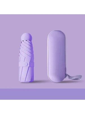 Eleven Markets 6 Telli Mini Cepboy Kapsullü Şemsiye -Açık Mavi