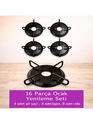 Becen House Kumtel,termikel Birçok Marka Için Cam Ocak Izgara Takımı-Ankastre-Set Üstü Ocak Izgarası (16 Parça)