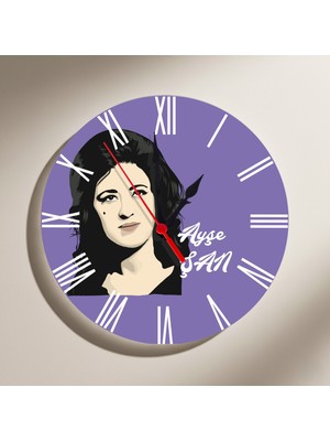 Zerya Ayşe Şan Resimli Roma Rakamlı Duvar Saati - Seeta Eyşe Şan
