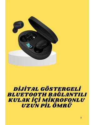 Sh Ticaret Bluetooth Kulaklık Dijital Göstergeli Yüksek Ses Kaliteli Uzun Pil Ömrü