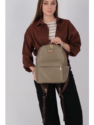 Silver & Polo SP1206 Kadın Sırt Çantası Saten Yeşil-Kum