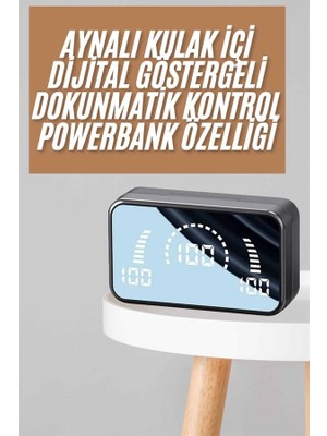 Epilons Powerbankli Bluetooth Kulaklık Yüksek Ses Aynalı Çift Dijital Gösterge Ekranı