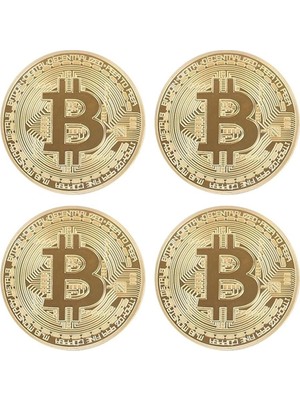 Braventa Collection Güncelçarşı 4 Adet Bitcoin Madeni Hatıra Parası Madeni Bitcoin Hediye Sikke Para