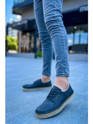 Zapatos CH117 Stamina Nuova Erkek Günlük Bağcıklı Hasır Taban Cilt Klasik Ayakkabı Cht - Antrasit