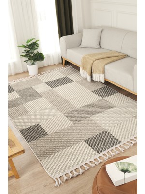 Konfor Halı Beverly 2215 Krem Halı Iskandinav Bukle Hav Toz Vermez Halı Yolluk Salon Koridor Oturma Odası Halısı