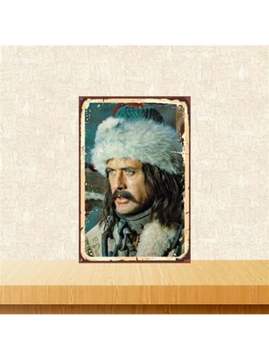 Pi Dekorasyon Cüneyt Arkın 20 30 cm Retro Ahşap Poster TKFX3919