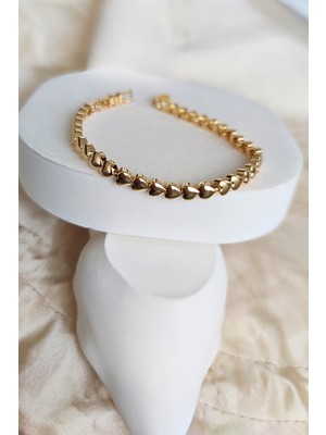 Sassy Takı Minik Gold Kalpli Çelik Bileklik