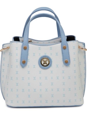 Tergan Mavi Print Kadın Çapraz Askılı Çanta - S1WPR0000806-T3E