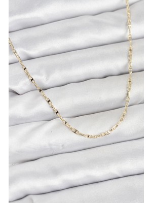 İlkyaz Fashion cm 14K Gold Renk Pirinç Gemi Zinciri Model Kadın Kolye ILKYAZB-RSBJTR34