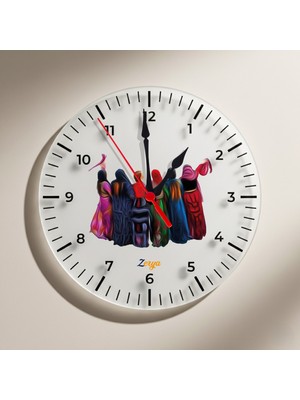 Zerya Halay Çeken Kürt Kadınları Tasarımlı Duvar Saati