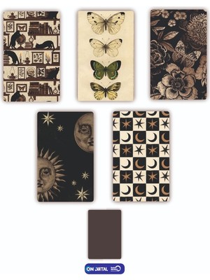 On Dijital Baskı Merkezi Kahverengi Detay 5 Adet Buzdolabı Magnet Seti