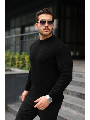 Erkek Bisiklet Yaka Örme Kazak