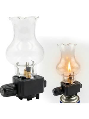 Powermaster PM-28778 Cam Fanuslu Gaz Kartuş Uyumlu Nostaljik Kamp Lambası