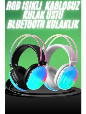 Sh Ticaret Yeni Nesil Kulak Üstü Kablosuz Uzun Ömürlü Rgb Işıklı Bluetooth Kulaklık