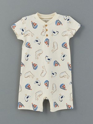 Lc Waikiki Yeni Sezon Bisiklet Yaka Baskılı Erkek Bebek Tulum