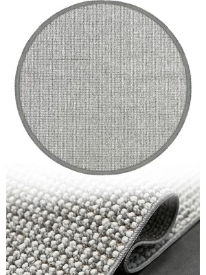 Woolen Halı Woolen Disney Anti Alerjik Daire Bukle Halı 8006 Gri