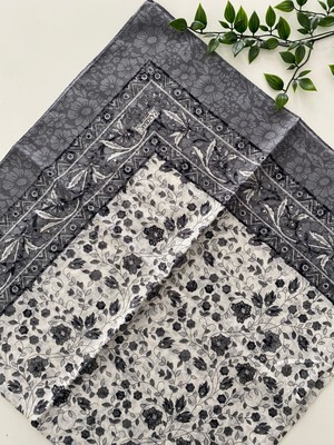 Zambak Büyük Verd Desen Pamuk Eşarp