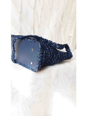 Lal Dizayn El Yapımı Kağıt Ip Metalik Omuz Çanta