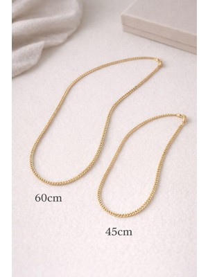 Nora Vip 14 K Altın Renk Klasik Gurmet Zincir Kolye  Gold