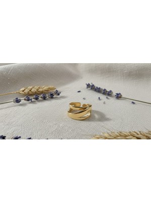 Nora Modern Form Ayarlanabilir Yüzük Gold