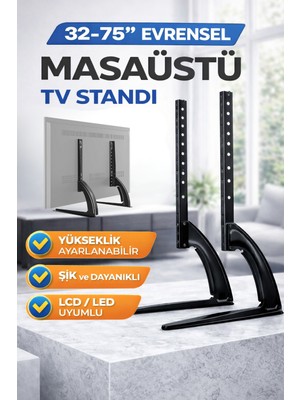 Multizone 32-75" Tv Standı Evrensel Masaüstü Yükseklik Ayarlı Sabit Ekran LCD LED Dayanıklı Tasarım