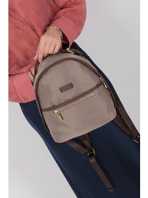Silver & Polo SP1212 Kadın Sırt Çantası Saten Kum-Kahve