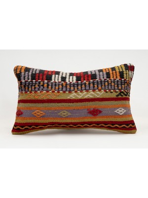 Kilim Wholesale El Yapımı Kilimden Yapılmış Vintage Kırlent Kılıfı, Yün, 30X50 cm