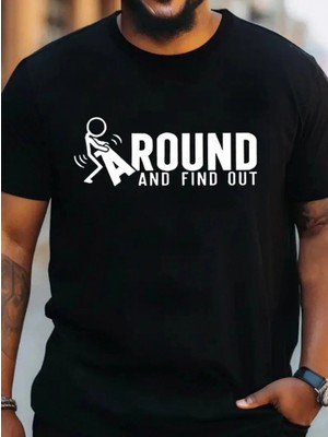 Erkek Around Baskılı Süprem T-Shirt