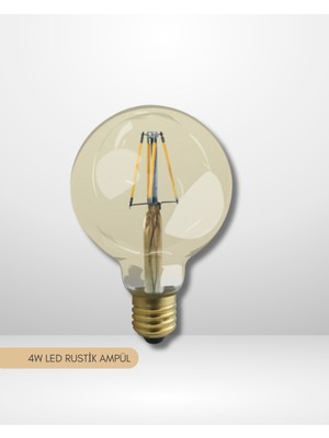Ack G95 Rustik LED Ampul 2700K Sarı Işık 360LM 4W E27
