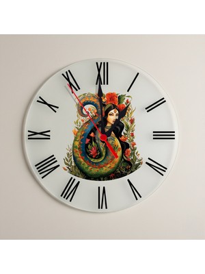 Zerya Şahmaran Kadın Tasarımlı Roma Rakamlı Duvar Saati - Şahmeran Saat